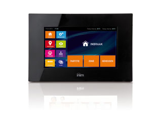 Inim Certified ALIEN/GN Inim Alien/GB clavier tactile 7 inch Alien user interface. Connexion I-bus avec centrales d'alarme Smartliving et Prime. Couleur noir