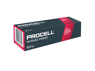 Duracell DPI-9V-10 Pile alcaline Duracell Procell Intense 9V - La boîte contient 10 pièces.