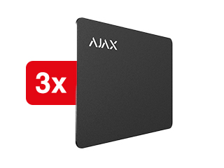 Ajax Ajax Batch of Pass (3 pcs) - Black Carte d'accès Ajax pour le fonctionnement du clavier KeyPad Plus