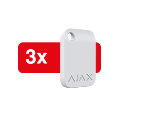 Ajax Ajax Batch of Tag (3 pcs) - White Badge d'accès Ajax pour le fonctionnement du clavier KeyPad Plus