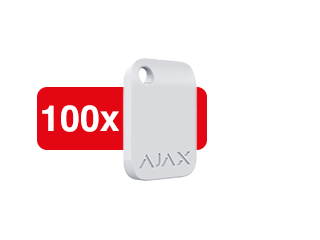 Ajax Ajax Batch of Tag (100 pcs) - White Badge d'accès Ajax pour le fonctionnement du clavier KeyPad Plus