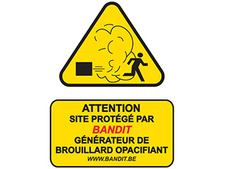 BANDIT Autocollant FR Autocollant d'avertissement BANDIT à apposer à l'extérieur des locaux sécurisés.Texte en français