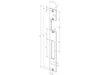 Assa Abloy -------69035-01 Eff-Eff sluitplaat 690 HZ RVS DIN links en DIN rechts.