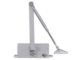 SEWOSY DC01 Doorcloser Sewosy Ferme-Porte à bras compas. 60kg maximal. Largeur de porte maximal 600/1200mm. Force 2/3. Ouverture de porte 160 degrés maximal. S'utilise uniquement en intérieur sur portes standards.