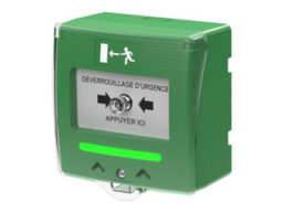 SEWOSY SHOKV3 NL Sewosy Déclencheur manuel vert 2 contacts et buzzer/LED. Réaliser en ABS. Contact NO/NC libre de potentiel. Texte en Néerlandais.