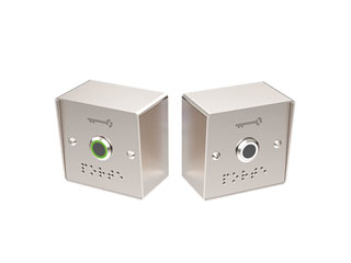 Sewosy PB19IR_BAPL Sewosy bouton de sortie mains libres infrarouge Sewosy en acier inoxydable intégré avec LED blanc et verte.