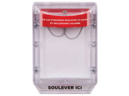 STI STI1200/R/FR STI couvercle pour alertes Stopper II en couleur rouge pour bouton poussoir encastrer avec texte en Néerlandais .