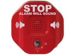 STI STI6400/R STI Sirène rouge pour ouverture d'une porte de secours pour personnes non autorisé avec multi texte