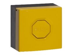 STI STI SS3-5Y04 STI SS3-5Y04 Bouton poussoir jaune (touche nécessaire pour la restauration). Equipé d'un boîtier jaune et d'un bouton poussoir jaune. Contact de commutation bipolaire. Étiquettes autocollantes standard.