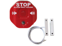 STI STI6402/R STI-6402 Sirène rouge pour ouverture d'une double porte de secours pour personnes non autorisé avec multi texte