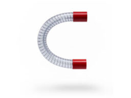 Alpha R-ABS030 Tuyau flexible transparent pour système d'aspiration (ABS rouge/transparent