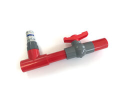 Alpha R-ABS050 Pièce de soufflage compacte avec valve de fermeture pour système d'aspiration (ABS rouge