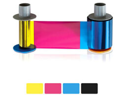 Fargo 084511 Fargo YMCK : Ruban couleur avec panneau noir en résine - 500 images. Compatible avec : HDP5000e