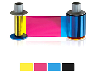 Fargo 084511 Fargo YMCK : Ruban couleur avec panneau noir en résine - 500 images. Compatible avec : HDP5000e